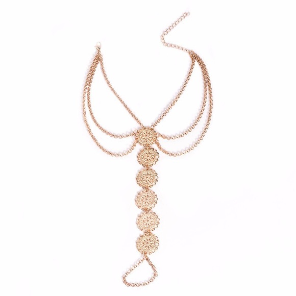 Bohemian Flower Coin Anklet Barefoot Sandals - Picture 5 of 16